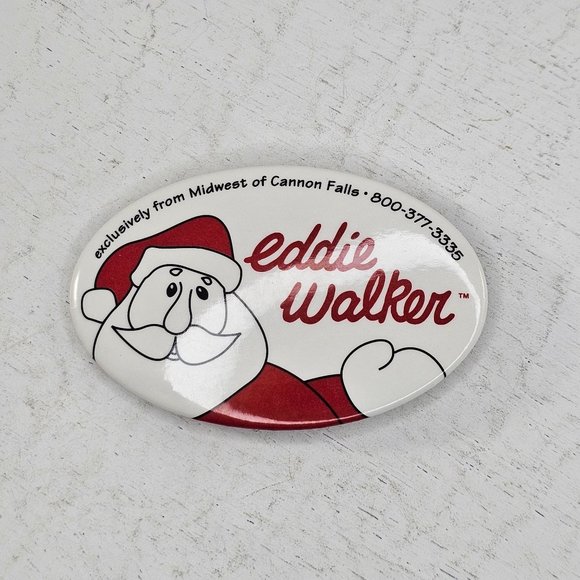 Eddie Walker Santa Claus Button Pin Christmas Midwest Cannon Falls - Picture 5 of 7
